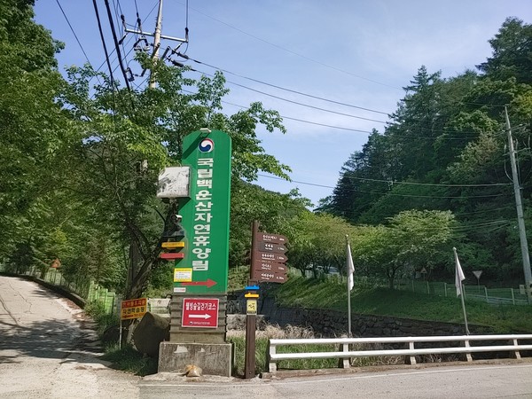                                                                                                        매표소를 지나면 바로 안내판이 있다(사진촬영 : 윤지태 기자)