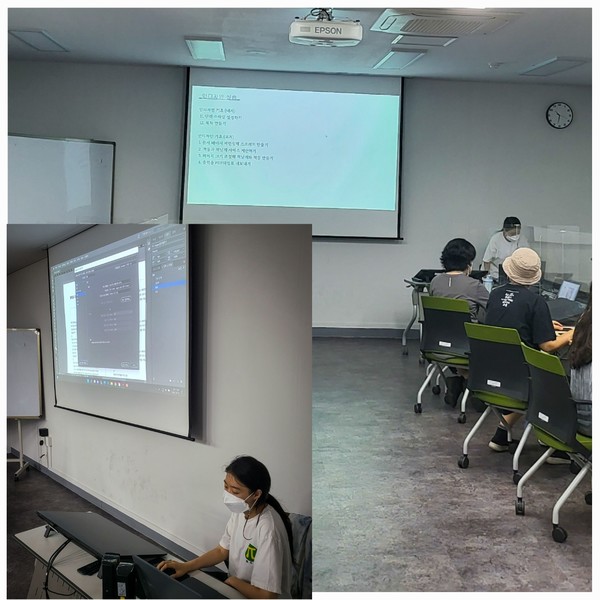 [글쓰기 과정 강의중인 이새보미야 작가 = 김영통 기자 사진 제공]