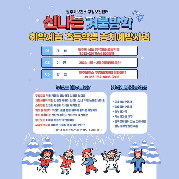 2024년 취약계층 초등학생 충치예방사업